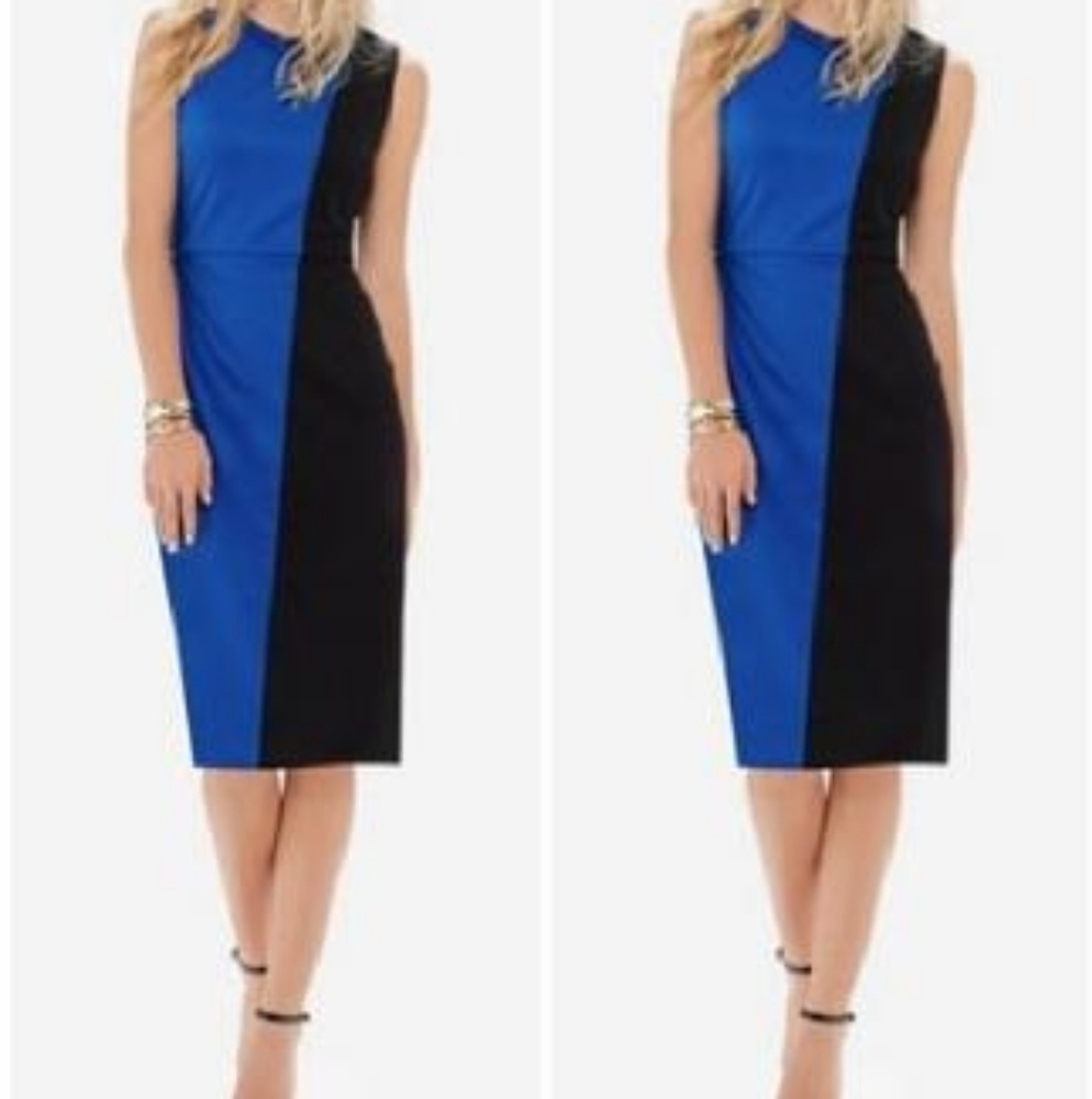 Blue & black color block dress sz 8T TALL